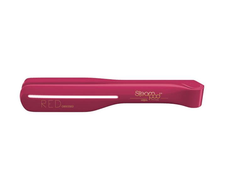 Žehlička na vlasy s párou Loréal SteamPod 2.0 Limited Edition Red Obsessed Retail - červená