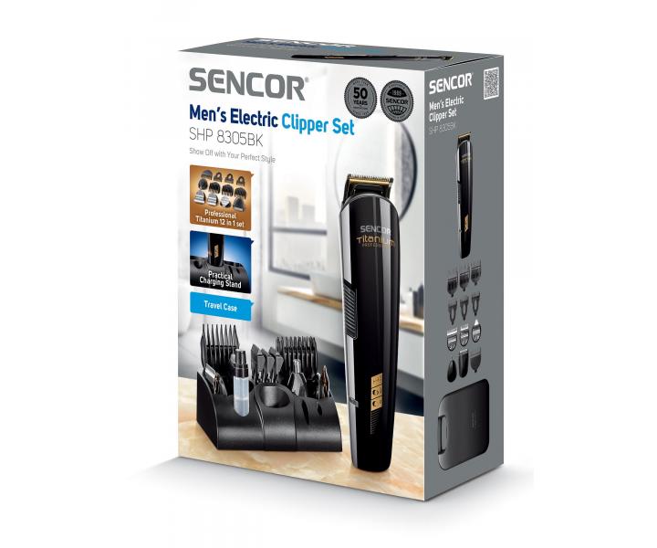 Zastřihovač vlasů a vousů 12 v1 Sencor SHP 8305BK