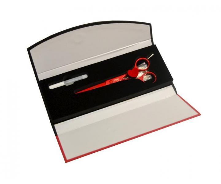 Kadeřnické nůžky Fox Color Red 5,5" Classic - červené
