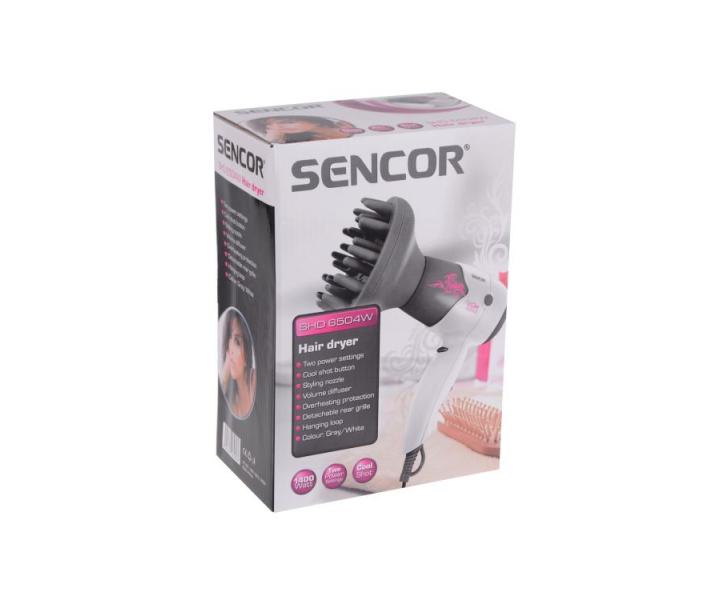 F�n na vlasy s difuz�rem Sencor SHD 6504W - 1400 W, b�lo-�ed�