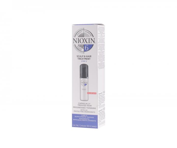 Bezoplachová péče pro silně řídnoucí chemicky ošetřené vlasy Nioxin System 6 Treatment - 100 ml