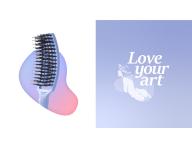 Kartáč Olivia Garden Fingerbrush Combo Medium - perleťově modrý