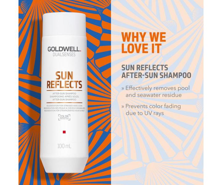 Cestovní sada pro vlasy vystavené slunci Goldwell Dualsenses Sun Reflects Travel Set + kosmetická taštička zdarma