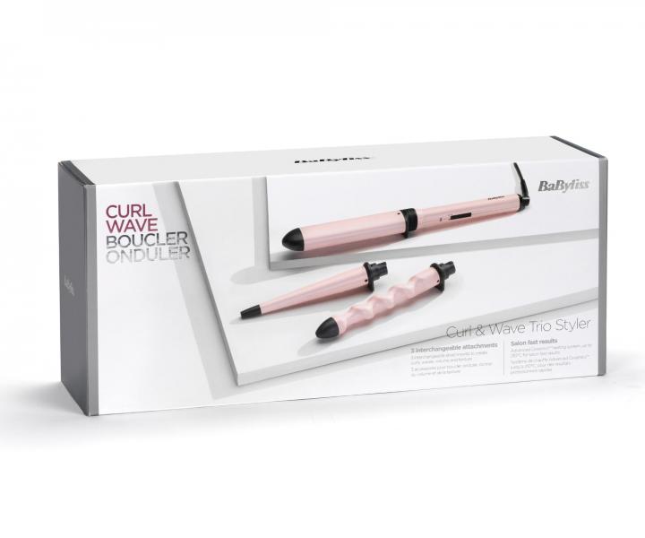 Multifunkční kulma na vlasy Babyliss Curl and Wave Trio Styler - růžová