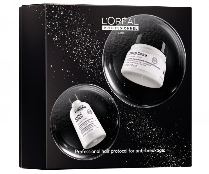 D�rkov� sada pro barven� a po�kozen� vlasy Lor�al Professionnel Serie Expert Metal Detox Duo