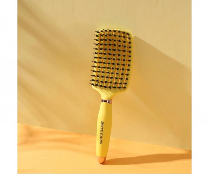 Kart�� na roz�es�v�n� a fouk�n� vlas� s kan��mi a nylonov�mi �t�tinami Sister Young Ovia Hair Brush - �lut�