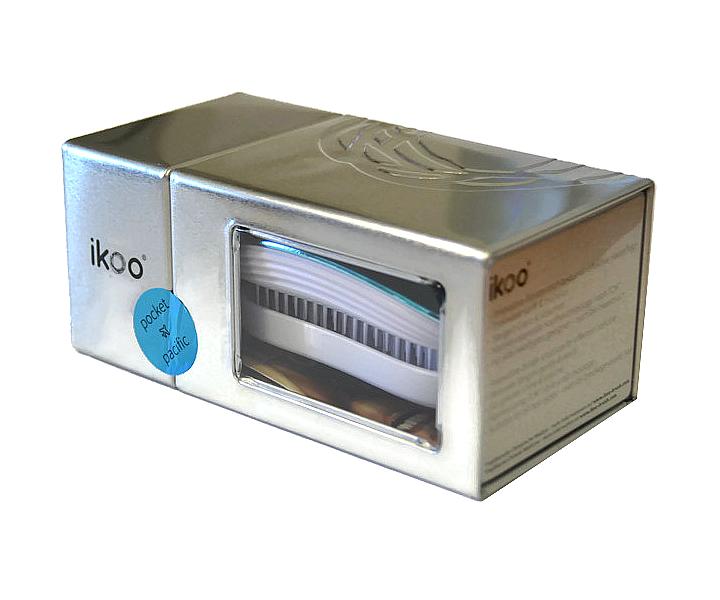 Cestovní kartáč na vlasy Ikoo Pocket Metallic Pacific - bílo-tyrkysový