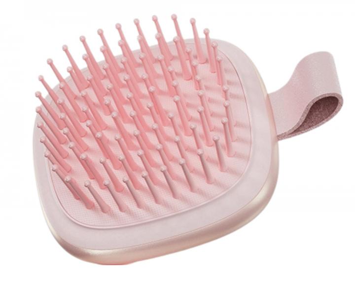 Cestovní kartáč na vlasy se zrcátkem Laifen Air Pink - růžový