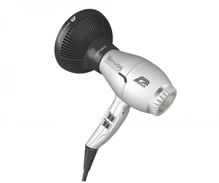 Set profesionálního fénu na vlasy Parlux Digitalyon a difuzéru Magic Sense - 2400 W, stříbrný