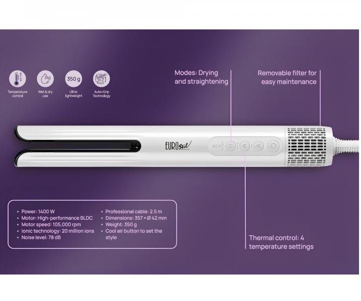 Vysou�ec� �ehli�ka na vlasy Eurostil Professional Aura 09500 - 1400 W, st��brn�