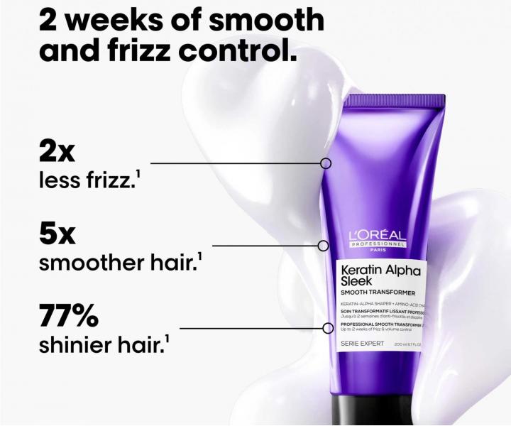 K�ra pro uhlazen� krepat�ch vlas� Lor�al Professionnel Serie Expert Keratin Alpha Sleek Smooth Transformer - 200 ml