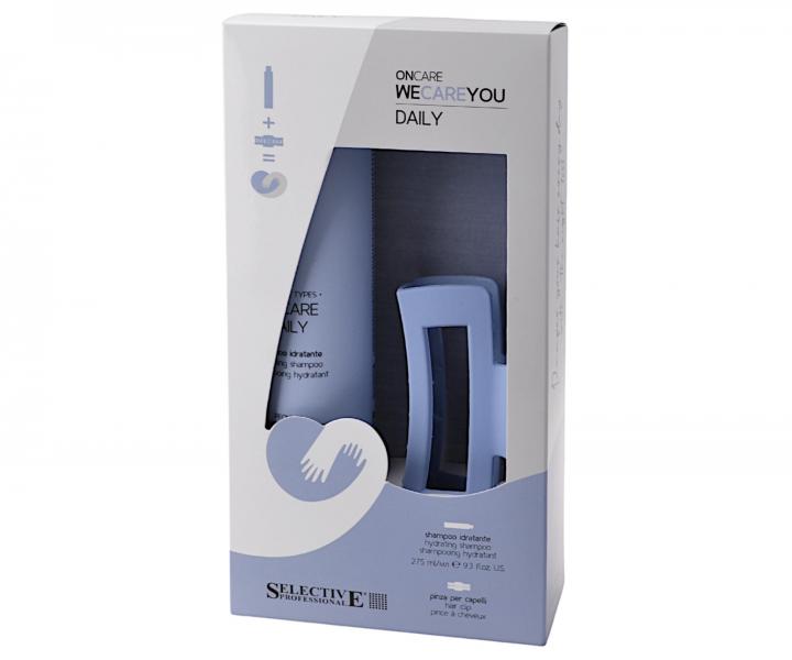 Dárková sada pro suché vlasy Selective Professional OnCare Daily WeCareYou Kit - šampon + skřipec zdarma