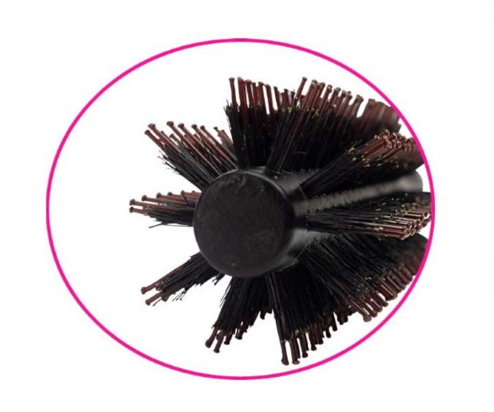 Kulat� d�ev�n� kart�� na vlasy s kan��mi a nylonov�mi �t�tinami Duko 1037 - 15 mm