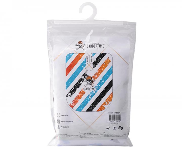 Pánská pláštěnka na stříhání vlasů a vousů Barbertime Banded Pro Barber Cape XL - bílá