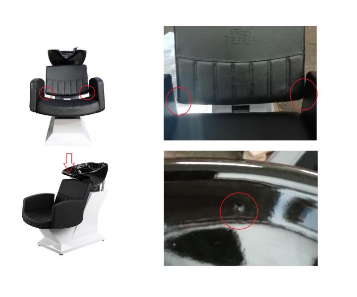 Kadeřnický mycí box Detail Fast, černý - II. jakost, křivá opěrka zad, kaz glazury