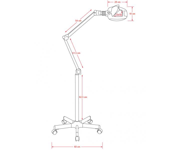 Zvtovac lupa s LED lampou na stojanu Weelko Ampli - 5 dioptri - rozbalen