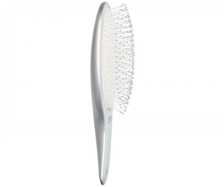 Kartáč na rozčesávání vlasů s nylonovými štětinami Olivia Garden Curve - stříbrný