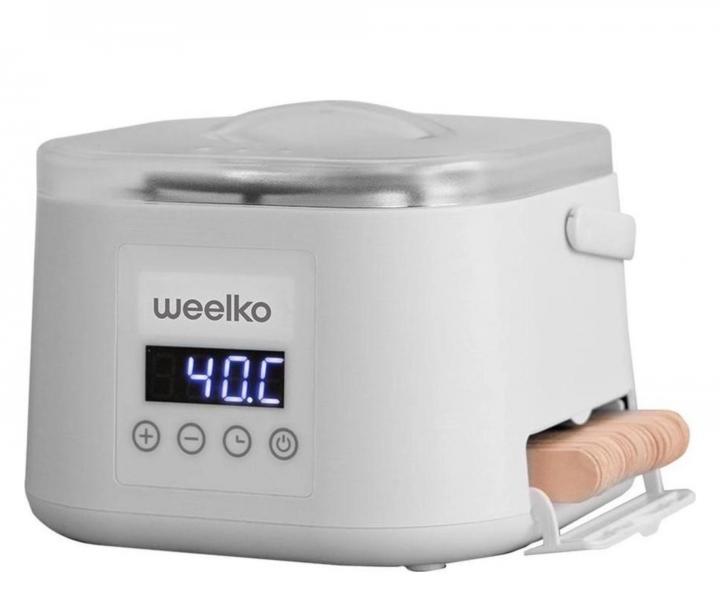 Oh��va� depila�n�ho vosku s �lo�n�m prostorem pro �pachtle Weelko Epilspat - 500 ml, b�l�