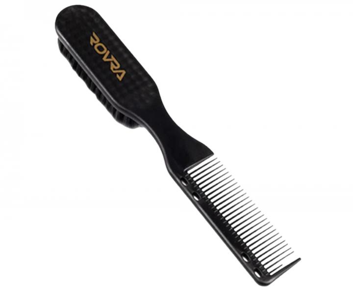 Fade kart�� na vlasy a vousy s h�ebenem Rovra Fade Comb Brush L - �ern�
