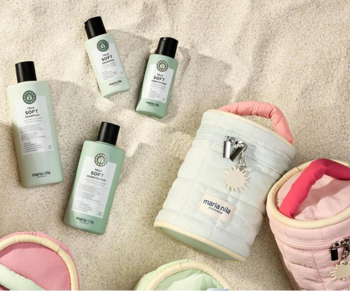 D�rkov� sada pro such� vlasy Maria Nila True Soft Beauty Bag + kosmetick� ta�ka zdarma