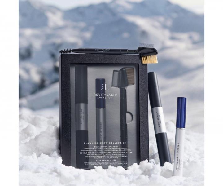 D�rkov� sada pro p��i o obo�� RevitaLash Flawless Brown Collection RevitaBrow Advanced + oboustrann� gel a kart��ek na obo�� zda