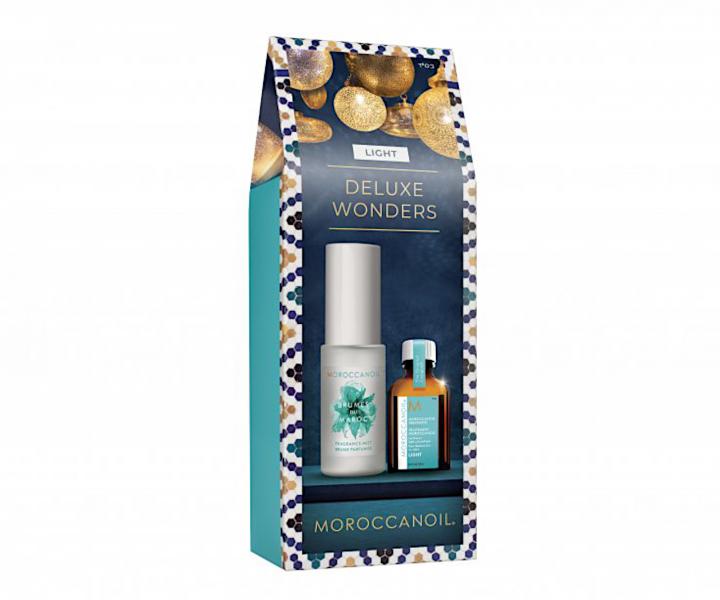 Dárková sada lehké olejové péče a vůně na vlasy a tělo Moroccanoil Deluxe Wonders Light