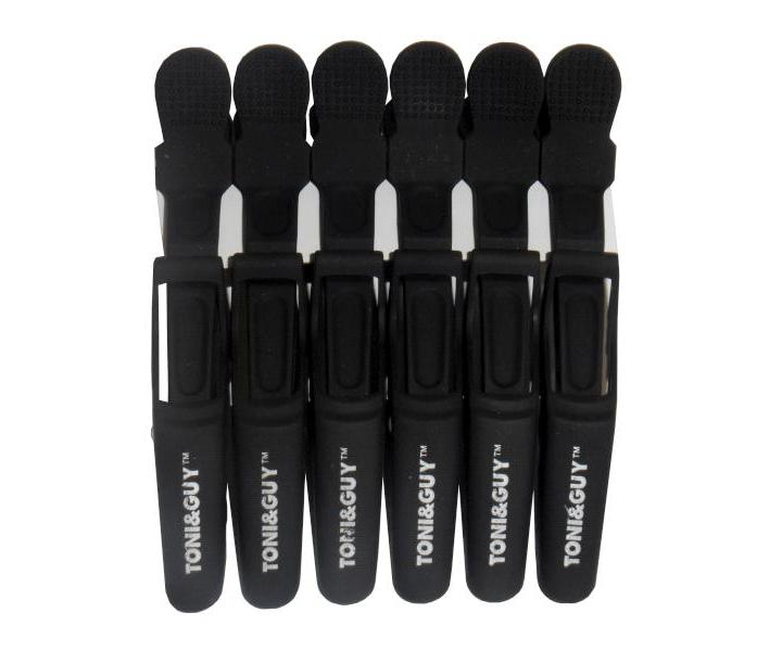 Gumové klipsy do vlasů Toni&Guy - pružné 11,5 cm - 6 ks černé