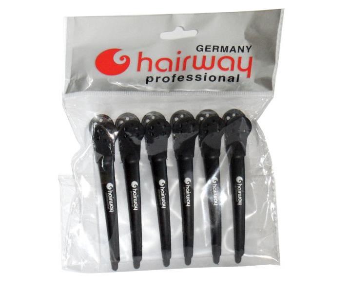 Karbonov klipsy do vlas Hairway - 10 cm, ern - 6 ks