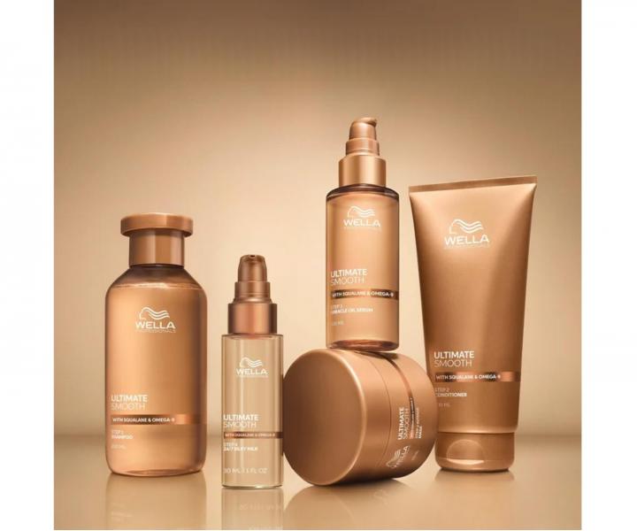 Bezoplachov� ml�ko s termoochranou pro jemn� vlasy Wella Professionals Ultimate Smooth 24/7 Silky Milk - 100 ml