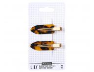 Spony do vlas� s podlo�kami Sister Young Lily Makeup Hair Clips Set - 6 cm, 2 ks - leopard� vzor