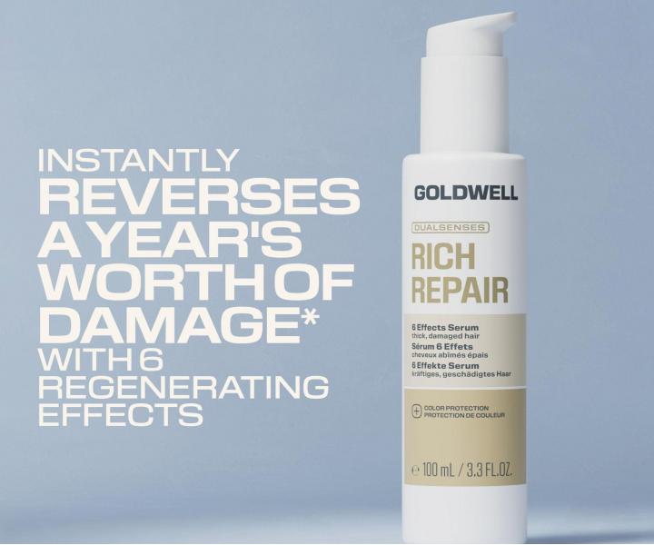 Bezoplachov� regenera�n� s�rum pro such� a po�kozen� vlasy Goldwell Dualsenses Rich Repair 6 Effects Serum - 100 ml