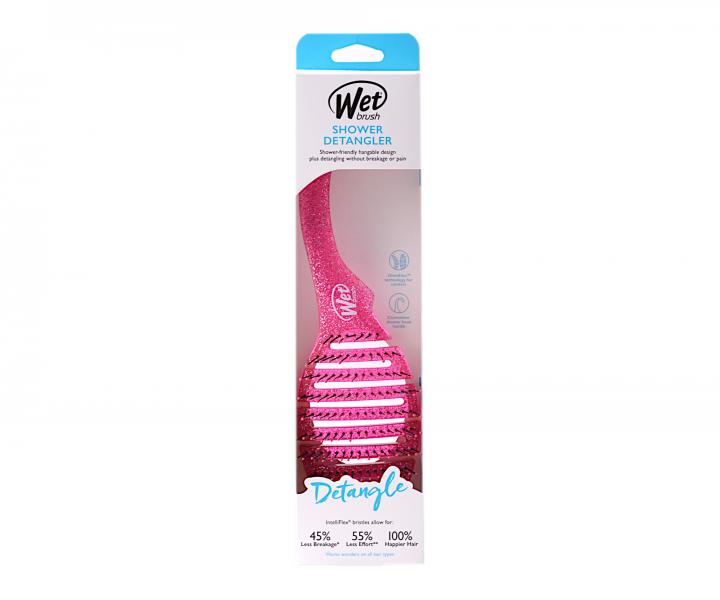 Kartáč na rozčesávání vlasů Wet Brush Shower Detangler Pink Glitter - třpytivý růžový