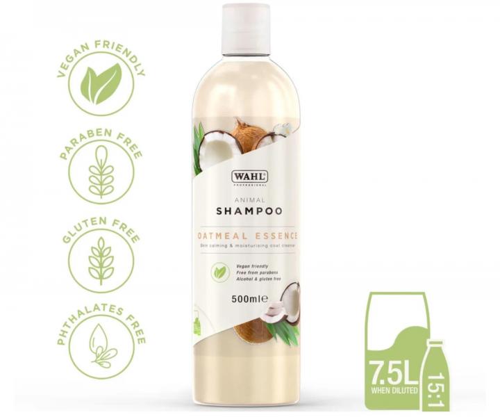 Jemn� �istic� �ampon pro citlivou zv��ec� poko�ku Wahl Professional Animal Shampoo Oatmeal Essence - 500 ml, koncentr�t