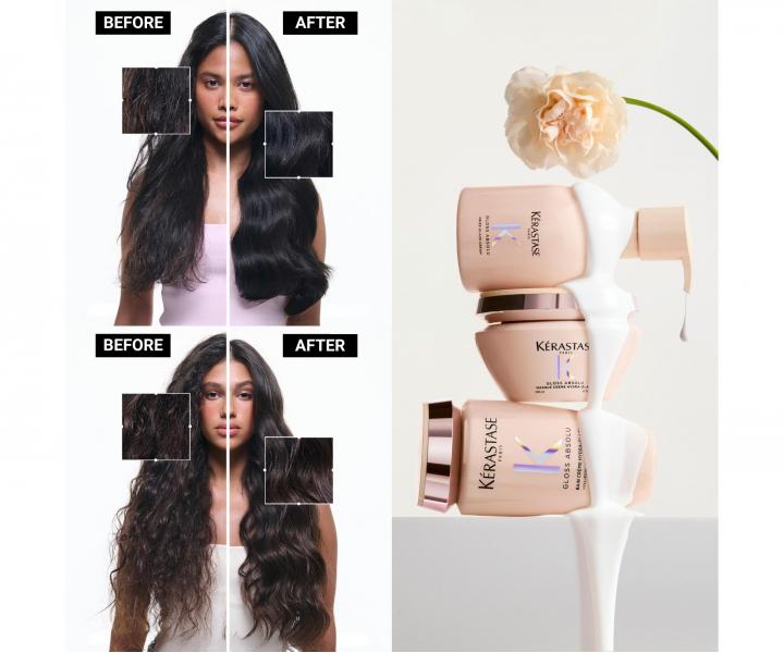 Hydrata�n� a rozjas�uj�c� �ampon pro pevn� a krepat� vlasy K�rastase Gloss Absolu Bain Cr�me Hydra-Glaze - 250 ml