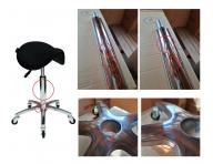 Taburet na kole�k�ch Hairway Profi - �ern� - II. jakost - po�kr�ban� podstavec, d�rky na p�stu