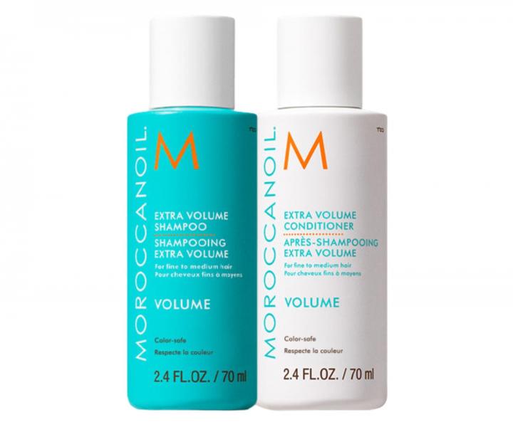 Cestovn� sada pro objem jemn�ch vlas� Moroccanoil Greetings From Volume + kr�m na ruce a ta�ti�ka zdarma