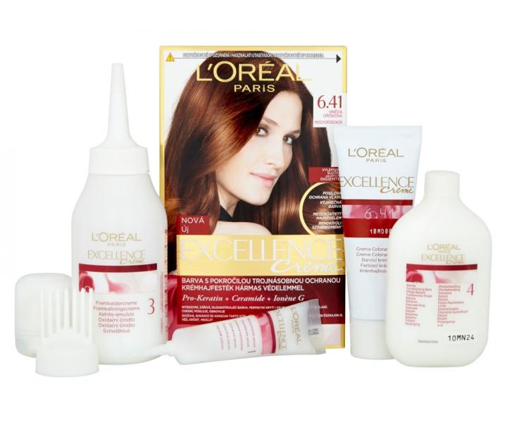 Permanentní barva Loréal Excellence 6.41 hnědá oříšková