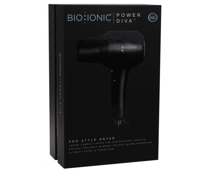 Profesionln fn na vlasy Bio Ionic Power Diva, ern - 1800 W