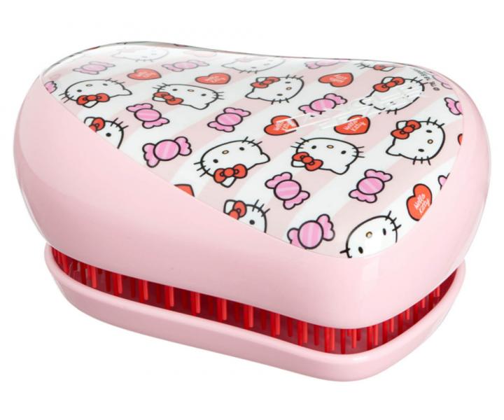 Kartáč na vlasy Tangle Teezer Compact - Hello Kitty Candy Stripes, růžový