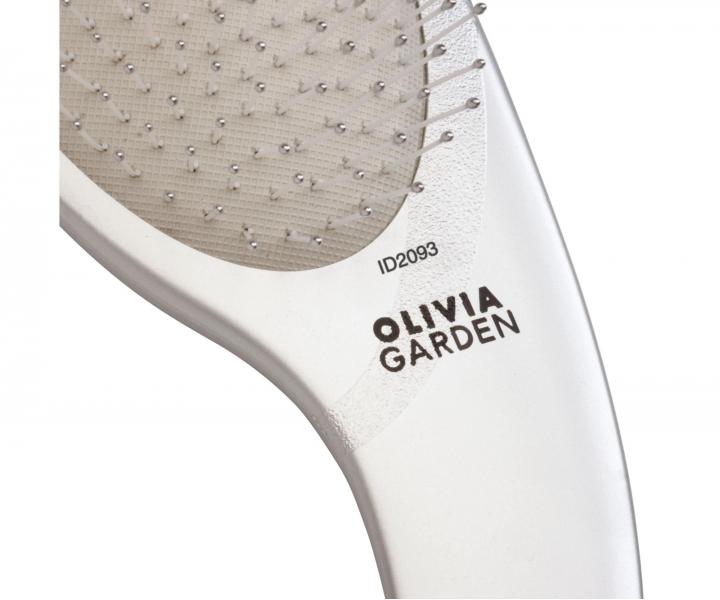 Kartáč na rozčesávání vlasů s nylonovými štětinami Olivia Garden Curve - stříbrný