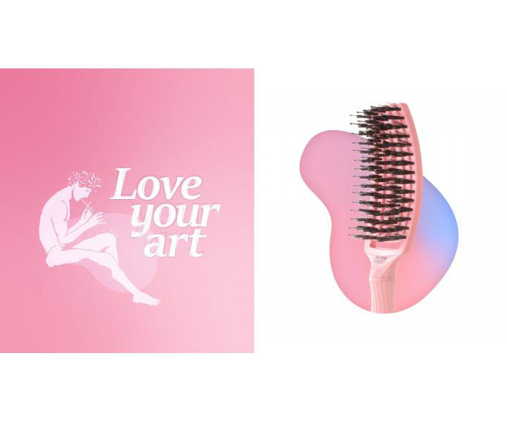 Kartáč Olivia Garden Fingerbrush Combo Medium - perleťově růžový