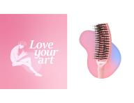Kartáč Olivia Garden Fingerbrush Combo Medium - perleťově růžový
