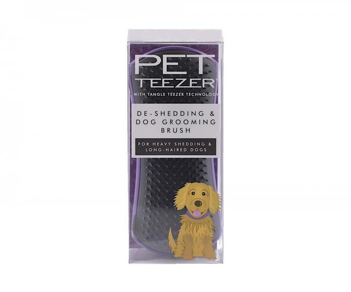 Kartáč na línající psí srst Pet Teezer De-Shedding - černo-fialový