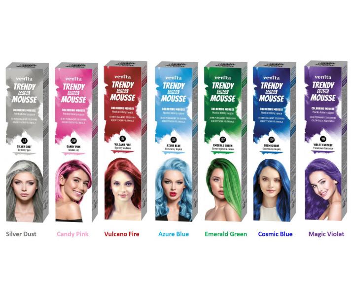 Barevné pěnové tužidlo Venita Trendy Color Mousse Emerald Green - 75 ml, smaragdově zelená