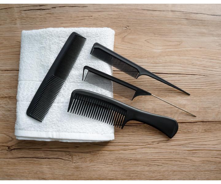 Tup�rovac� h�eben Detail - Hair style Plastic Tail Comb - 21,5 cm, �ern�