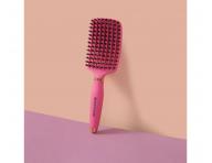 Kart�� na roz�es�v�n� a fouk�n� vlas� s kan��mi a nylonov�mi �t�tinami Sister Young Ovia Hair Brush - tmav� r��ov�