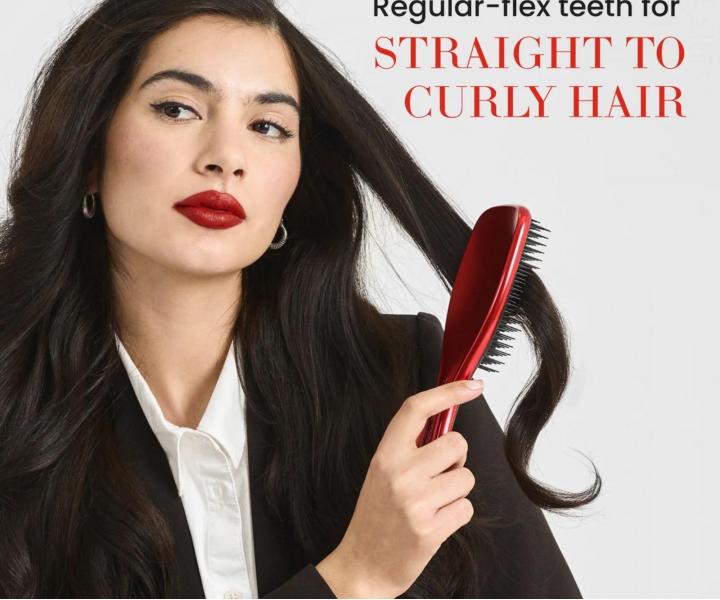 Cestovn� kart�� na roz�es�v�n� vlas� Tangle Teezer Ultimate Detangler Mini The Devil Wears Prada - metalicky �erven�/�ern�