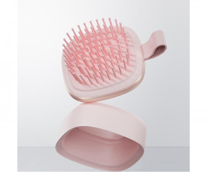 Cestovní kartáč na vlasy se zrcátkem Laifen Air Pink - růžový