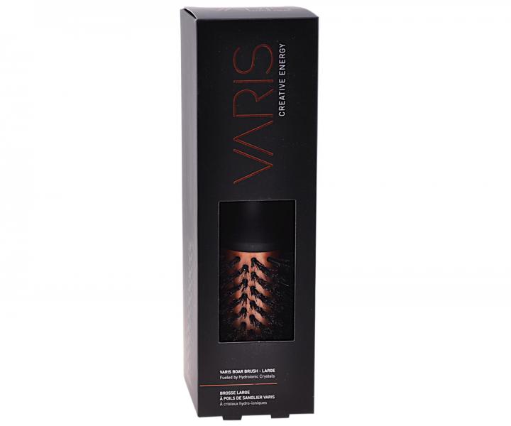 Dřevěný kulatý foukací kartáč s kančími a nylonovými štětinami Varis Boar Brush Large - 43 mm