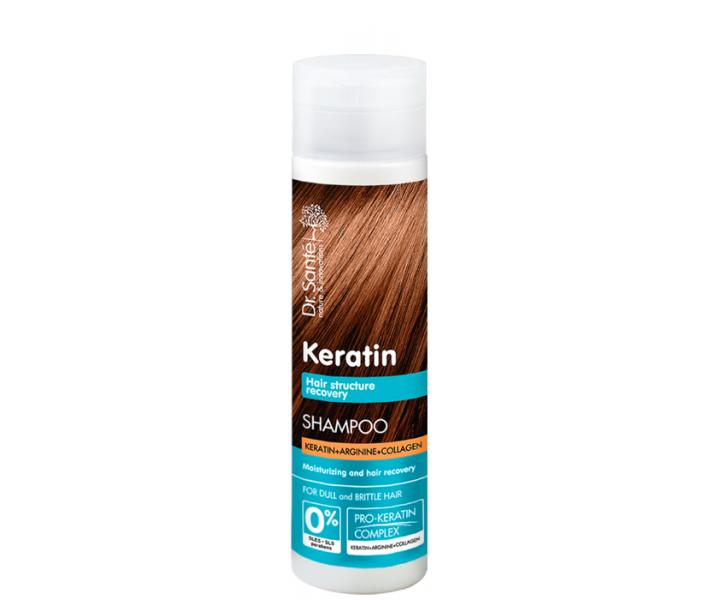 Sada pro obnovu kehkch vlas Dr. Sant Keratin - ampon 250 ml + pe 200 ml + mdlo zdarma